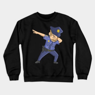 Dabbing Police Men Funny Policeman Dab Dance Crewneck Sweatshirt